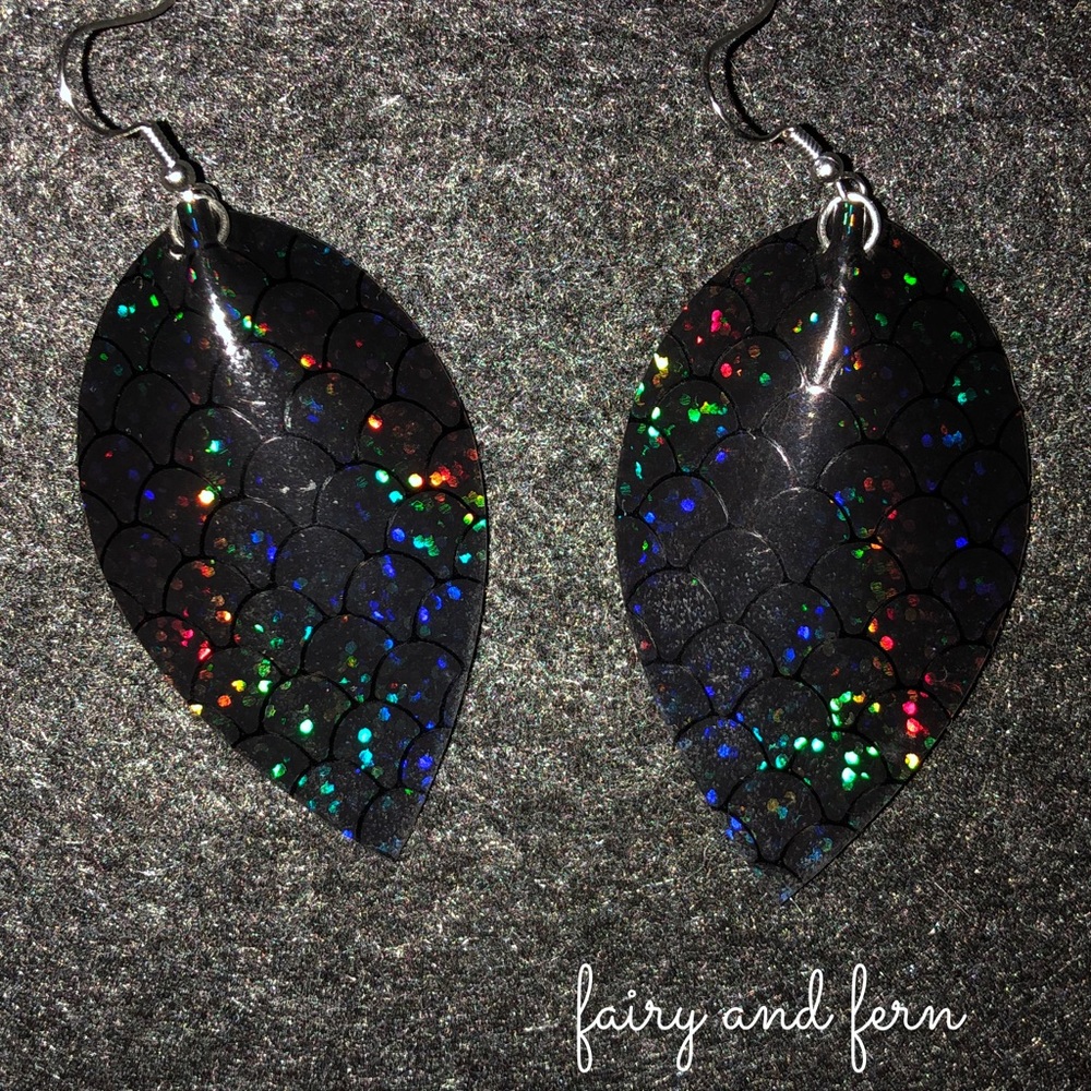 Faux Leather Teardrop Earrings